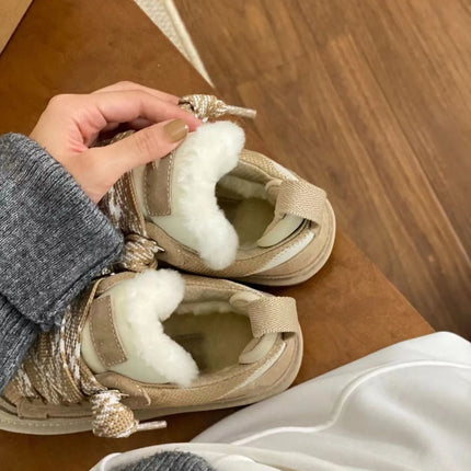 Winter Boots for Women Fleece Thickened Snow Boots