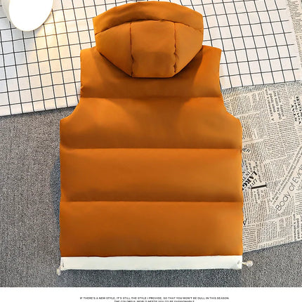 New Hooded Casual Men Waistcoat Comfortable Warm Zipper Male Sleeveless Jackets Solid Color Windproof Clothing for Men Spring