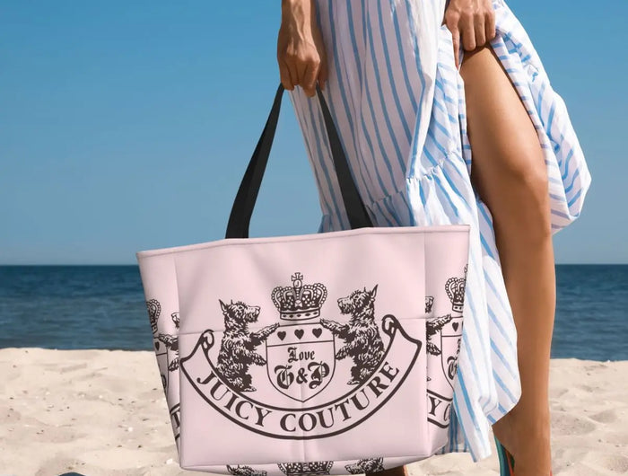Y2k Juicy Couture Crest Beach Tote Bag Gym Yoga Duffle Bag Large Tote Bag Women's Travel Bag Fitness Bag