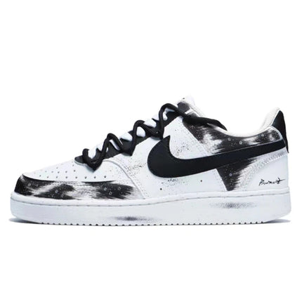 Scarpe da ginnastica personalizzate Nike Court Vision 1 Scarpe da skate basse da uomo bianche nere con motivo a inchiostro antiscivolo resistenti all'usura platinumshop