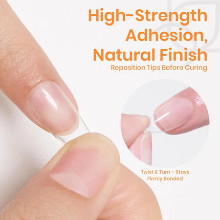 Beetles 2Pcs 20g Solid Nail Glue Gel for Soft Gel Tips, Press On Nails and Acrylic Nail Extensions, UV Light Required