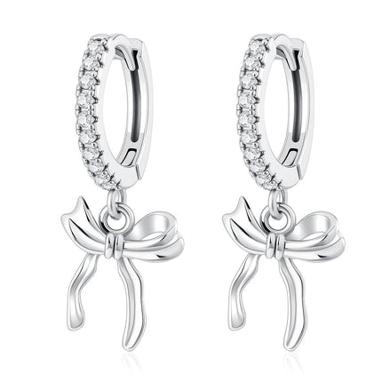 2025 Orecchini a cerchio in cristallo per le donne Orecchini gioielli Farfalla rosa Bule Moon Star Orecchini originali in argento sterling 925 platinumshop