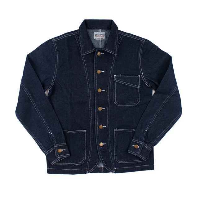 Amekaji Vintage Denim Jacket Men Lapel Multi-pocket Striped Workwear Tooling Jacket Spring Autumn New Primary Color Denim Coat