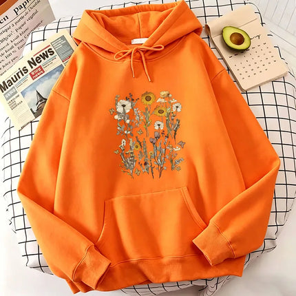 Hoodie Sweatshirt Vintage Floral Print Hoodies Spring Autumn Winter Casual Hoodies Sweatshirts Men Women Retro Clothes