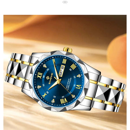 BANGWEI Orologio da donna elegante e lussuoso al quarzo, orologio da polso classico e semplice in acciaio inossidabile, con data automatica, impermeabile, con diamanti platinumshop