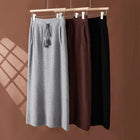 Women's 100% Cashmere Elastic Waist Mid-Length Midi Skirt Autumn Winter Casual Versatile Knitwear Bottoms Casual Fashion Skirt PlatiNum