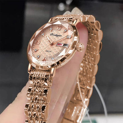 Orologio da donna POEDAGAR di alta qualità, in acciaio inossidabile, raffinato orologio da polso a bracciale, impermeabile, luminoso, elegante, orologio da donna, Reloj platinumshop