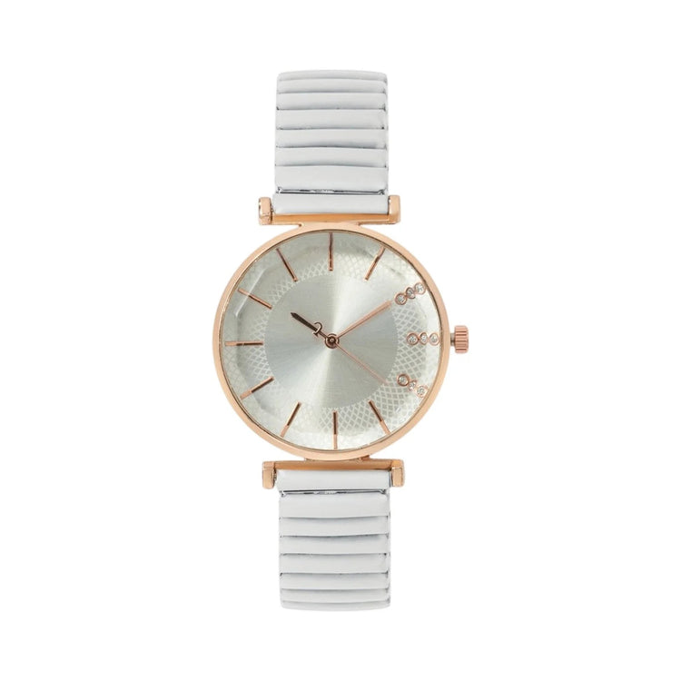 Orologio al quarzo da donna in cristallo semplice blu tesoro di lusso Orologio casual con cinturino elasticizzato in acciaio inossidabile Orologio da donna alla moda platinumshop
