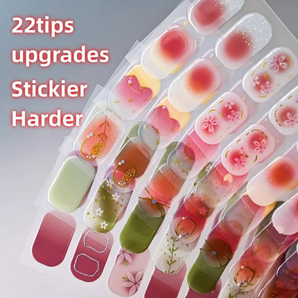 Semi Cured Wraps Fast Gel Nail Sticker Soild Nail Gel Wraps Adhesive Full Cover Gel Nail Decal UV Lamp Cured Manicure Decoration2028
