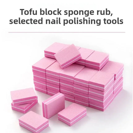 50pcs Lot Two-sided Mini Nail File Blocks Colorful Sponge Nail Buffer Block Nail Polishing Manicure Tools 100/180 Grit Wholesale 2026