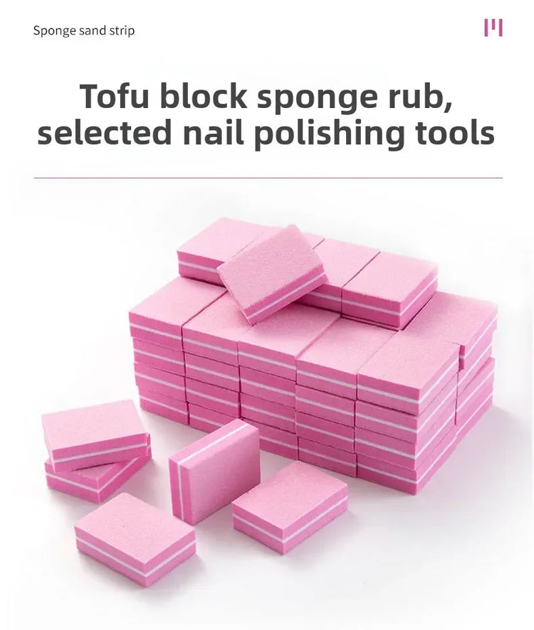 50pcs Lot Two-sided Mini Nail File Blocks Colorful Sponge Nail Buffer Block Nail Polishing Manicure Tools 100/180 Grit Wholesale 2026