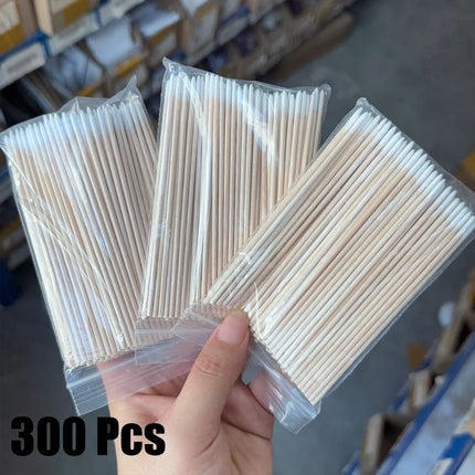 400pcs Pink Double Head Nail Art Cuticle Pusher Remover 7CM Orange Wood Sticks Cotton Swab Clean Tool for Nail Rhinestone Makeup 2028