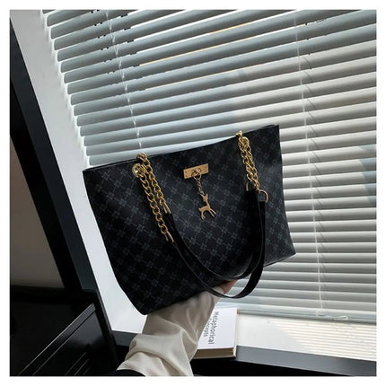 Women Luxury Design Tote Bag  Large Capacity Handbag Fashion Printing Shoulder Bag Trendy New Shopping Bag Purse PlatiNum