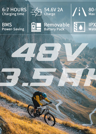 DUOTTS E29 E-bike con Motore 250W, Batteria al Litio 48V 13.5Ah, Bicicletta Elettrica con Pneumatici Fat da 27.5 Pollici, Velocità Fuoristrada 25 km/h