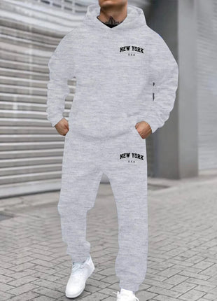 Men Women Autumn Winter Hooded Cotton Pants Set Fashion Casual Letter Printed  CottonPants Sports Suit Ensemble PlatiNum