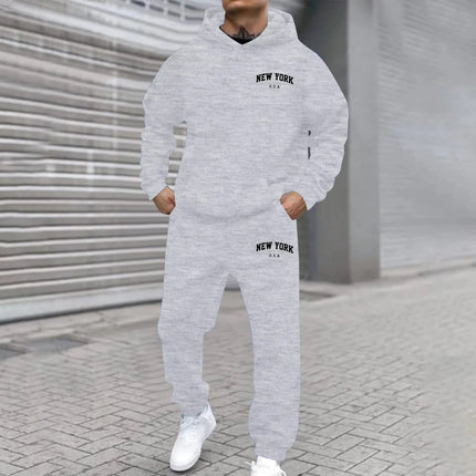Men Women Autumn Winter Hooded Cotton Pants Set Fashion Casual Letter Printed  CottonPants Sports Suit Ensemble PlatiNum