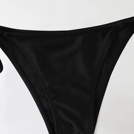 Set 2 Pezzi Bikini Sexy alla Moda per Donna, Costume da Bagno Triangolare con Laccetti, Abbigliamento da Spiaggia, Perizoma, Costume Intero Brasiliano platinumshop