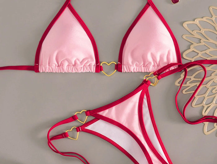 XS - L Halter Mini Micro Perizoma Bikini Donna Costumi da bagno Costume da bagno femminile Bikini a due pezzi Costume da bagno imbottito Costume da bagno V7595 PlatiNum