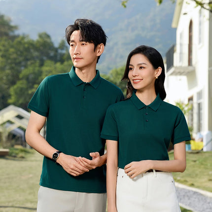 100% cotton work polo shirt, custom pure cotton polo, corporate culture short-sleeved T-shirt, embroidery, print, logo, word