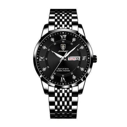 Orologio da uomo con doppio calendario, impermeabile, con luce notturna, edizione coreana, orologio alla moda, regalo di compleanno per uomo, sorpresa