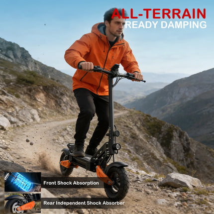 Monopattino Elettrico Fuoristrada AOVOPRO 1200W ad Alte Prestazioni con Controllo APP, Scooter Elettrico Intelligente 13.5AH con Autonomia di Circa 50KM per Adulti