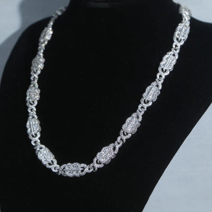 Set Gioielli Hip Hop da Uomo/Ragazzo Iced Out Bling 2026 Nuovo Design: Collana e Bracciale con Catena Cuban Link a Moneta Infinita/Dollaro platinumshop