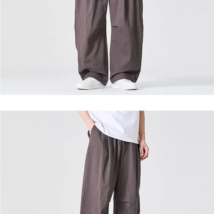 Pantaloni Casual da Uomo Primaverili in Offerta, a Vita Alta, Comodi, Stile Semplice, Tinta Unita, Vestibilità Larga, in Cotone, Gamba Dritta