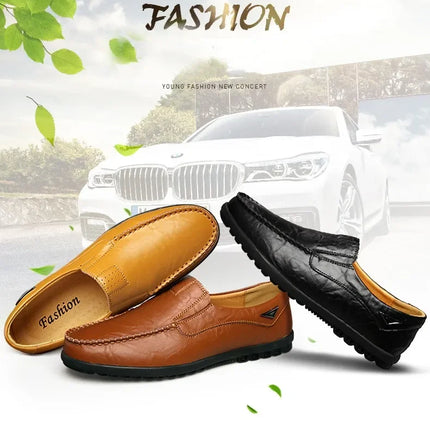 Scarpe Casual da Uomo in Vera Pelle di Lusso, Mocassini Estivi Cuciti a Mano, Traspiranti, Slip-on, Scarpe da Guida, Taglia Grande 47