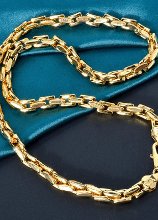 Sunny Jewelry Set Classic placcato oro collana bracciale per donna uomo Luxury Punk rame Link catene collana braccialetto regalo platinumshop
