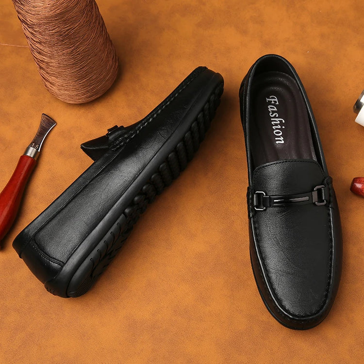 Eleganti Mocassini Estivi in Pelle per Uomo, Scarpe Casual alla Moda, Leggere e Antiscivolo, Slip-on, Scarpe da Passeggio Primaverili ed Estive