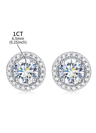 DW Certified Moissanite Diamond Stud Earrings for Women 925 Sterling Silver Round Halo Earrings Luxury Wedding Fine Jewelry PlatiNum