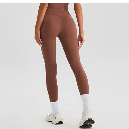 Women Gym Sports Leggings Workout Yoga Pants With Pockets High Waist Tights Fitness Pants Outdoors Running Training Trousers PlatiNum