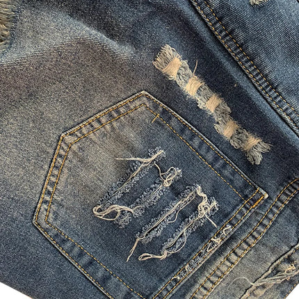 Shorts in denim con stampa stelle Y2K da donna, jeans europei e americani con frange