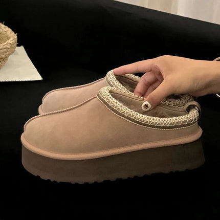 Tasman Winter Warm Wool Women's Tazz Classic Ultra Mini Slippers Thin Sole Genuine Leather And Fur Snow Boots