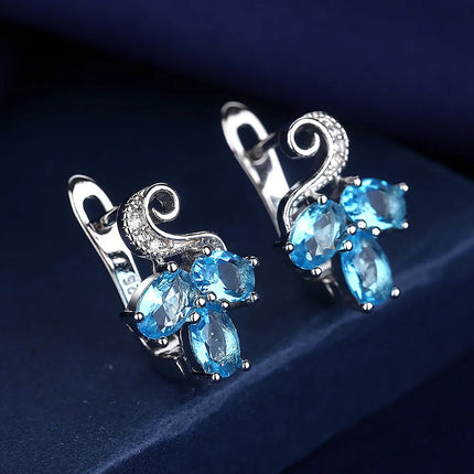 Orecchini in argento sterling 925 gioielli di alta qualità retrò modello semplice orecchini con zirconi bianchi viola vendita calda platinumshop