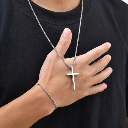 Vnox Set di 2 Pezzi Collana con Ciondolo e Bracciale da Uomo, Set di Gioielli in Acciaio Inossidabile Colore Nero Oro Argento, Regali di Gioielleria alla Moda platinumshop