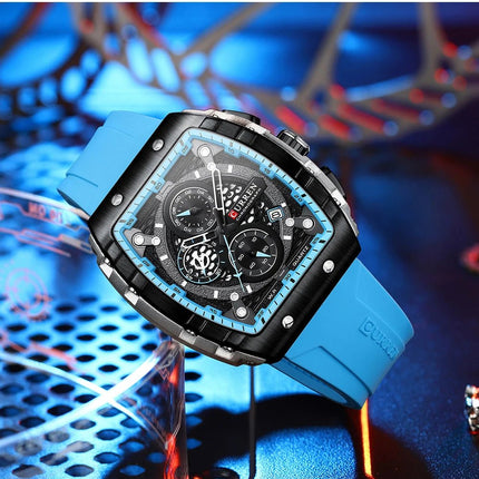 CURREN Orologio da uomo alla moda, marchio unico, design quadrato, lusso, nastro sportivo al quarzo, orologi da uomo impermeabili platinumshop