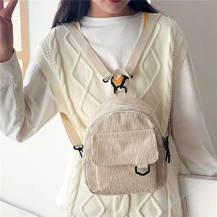 Mini Backpack Square Bag Korean Version Fashionable Sweet Shoulder Bag Female's Schoolbag Stylish  Simple Crossbody Bag Casual PlatiNum