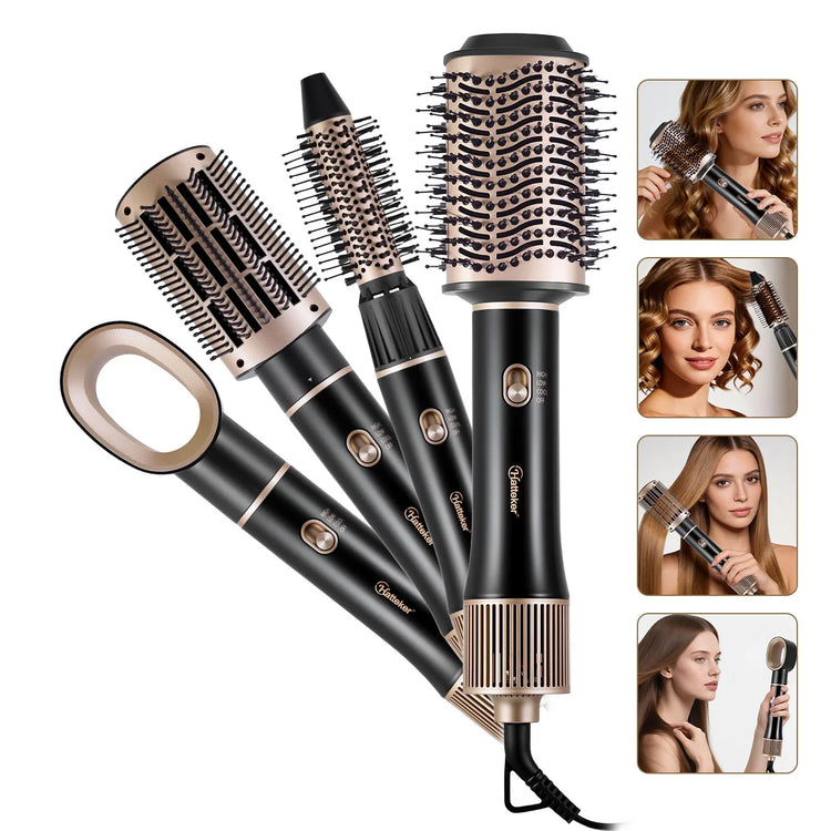 4‑in‑1 Multifunctional Hot Air Brush, One‑Step Hair Dryer, Straightener Curling Iron, Ionic Hot Comb for Salon‑Level Hairstyle