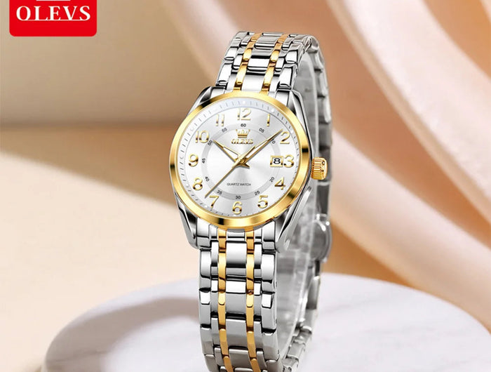 OLEVS 3666 Orologi da Donna Originali al Quarzo Impermeabili Luminosi Regalo per Donna Cronografo con Data Reloj Mujer platinumshop