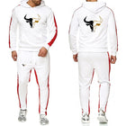 2025 Spring And Autumn Men's sport bull pattern Logo Print Daily Commute Simple Sports Comfortable Hoodies Pants Suits PlatiNum