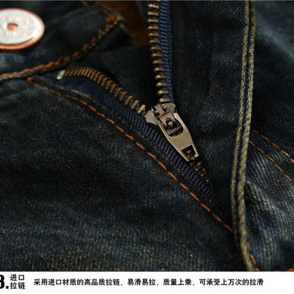 2026 Men's Dark Blue Jeans, Vintage Fashion Casual Trousers, Denim Pants Asian Sizes 29-38, 40, 42. PlatiNum