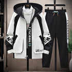 Spring Autumn Casual Men Sets Jacket + Pants Two Pieces Fashion Korean Trend Hooded Baseball Uniform Suit Man Outfit