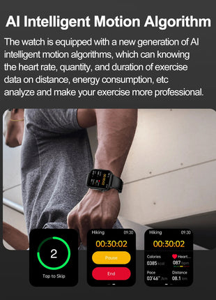 2025 Nuovo AI Diagnosi Lipidi nel sangue Acido urico Test di composizione corporea Smart Watch per uomo ECG + PPG Chiamata Bluetooth Salute Smartwatch platinumshop