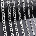 Wholesale 925 Sterling Silver Necklace 2-12mm Width 40-75cm Long Chain Lobster Clasp Men and Women Engagement Jewelry PlatiNum