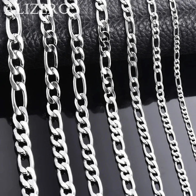 Wholesale 925 Sterling Silver Necklace 2-12mm Width 40-75cm Long Chain Lobster Clasp Men and Women Engagement Jewelry PlatiNum