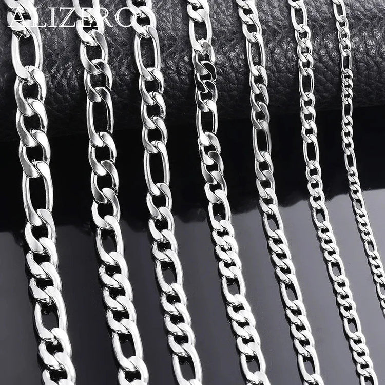 Wholesale 925 Sterling Silver Necklace 2-12mm Width 40-75cm Long Chain Lobster Clasp Men and Women Engagement Jewelry PlatiNum
