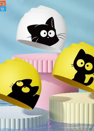 Cuffia da nuoto per bambini Cuffia da nuoto impermeabile in silicone morbido Cuffia da nuoto universale per ragazzi e ragazze simpatico cartone animato Protezione per le orecchie di grandi dimensioni
