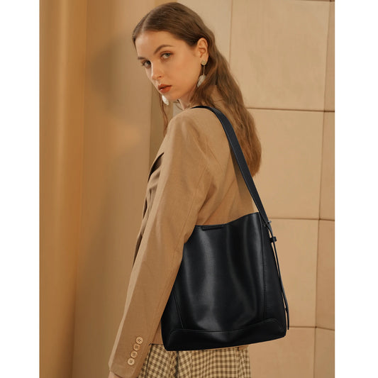 FOXER-Leather Classic Women Shoulder Bag 2025 Autumn Winter New Handbag Casual Lady Large Tote Purse Office Work