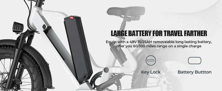Bicicletta Elettrica G-FORCE RS ST per Tutti i Terreni, Potenza 750W, Batteria 48V15Ah, Bici Elettrica per Adulti, Pneumatici Larghi 20*4 Pollici per Tutti i Terreni